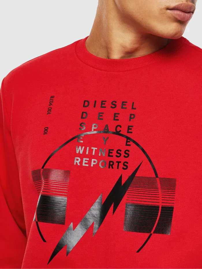 Diesel Sweaters Mens SGIRKJ2 Red Online