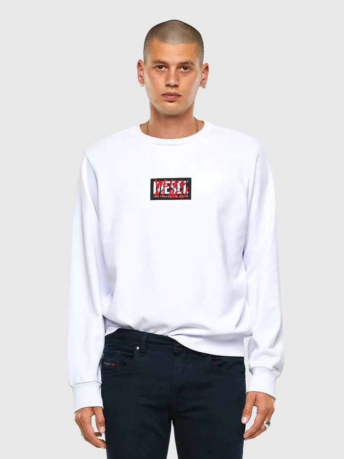Diesel Sweaters Mens SGIRKX5 White Gift Ideas