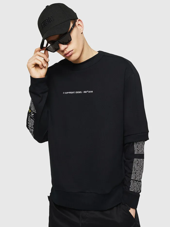 Diesel Sweaters Mens SMAGGYSHCOPY Black For Sale