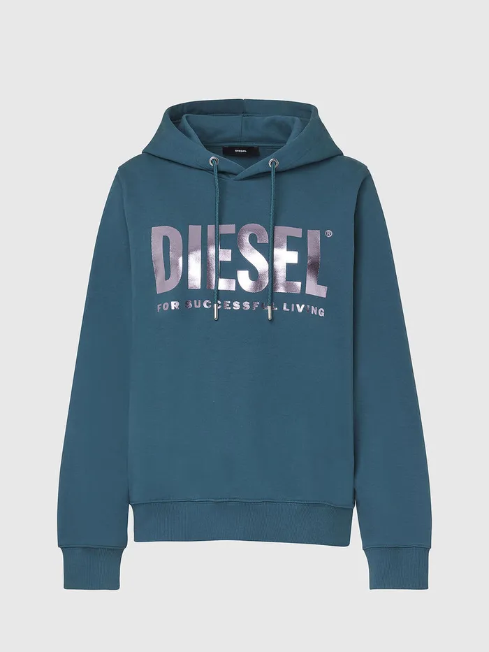 Diesel Sweaters Womens FANGHOODLOGO Water Green Gift for Friend