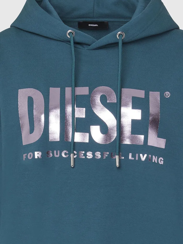 Diesel Sweaters Womens FANGHOODLOGO Water Green Gift for Friend