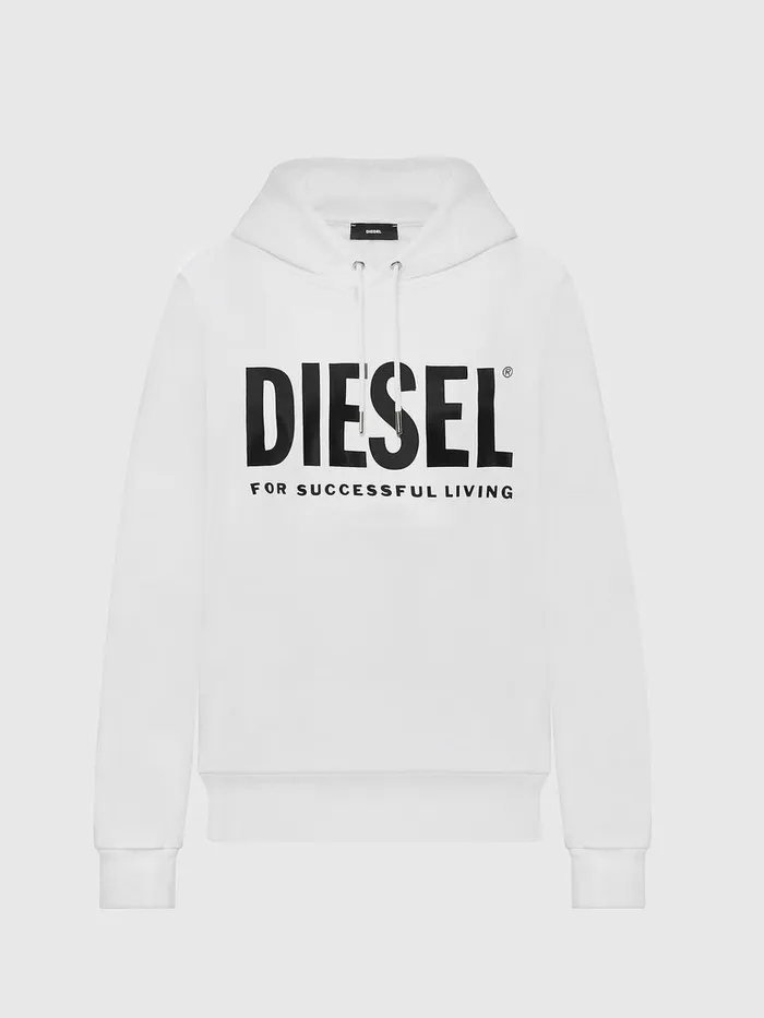 Diesel Sweaters Womens FANGHOODLOGO White Near Me