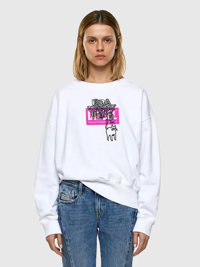 Diesel Sweaters Womens FMAGDAE40 White Cheap On Sale