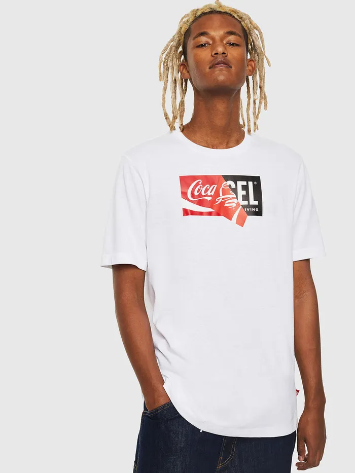 Diesel Tshirts and Tops Womens CCTJUSTCOLA White For Sale