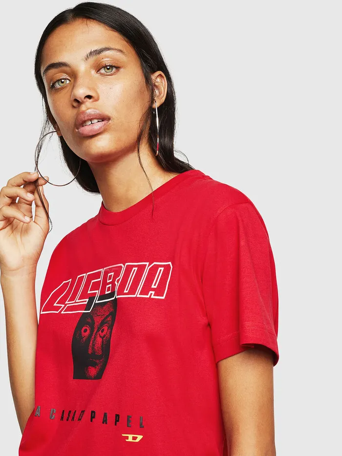 Diesel Tshirts and Tops Womens LCPTDIEGOLISBOA Red Gift Ideas