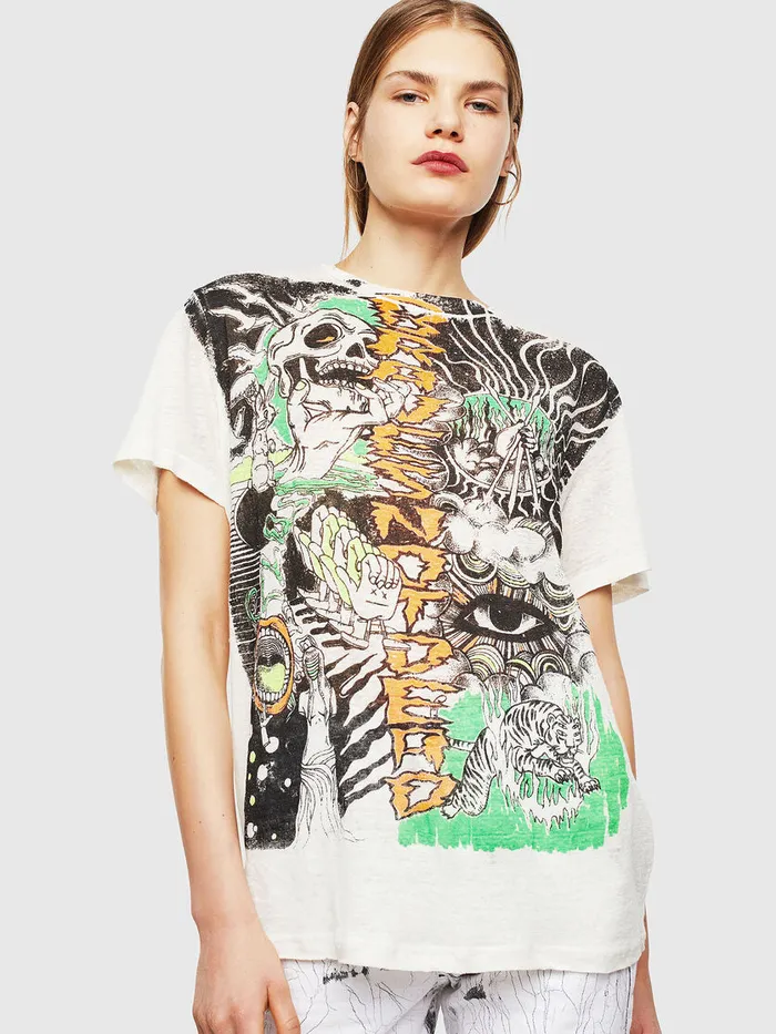 Diesel Tshirts and Tops Womens TDARIAYB White Casaul