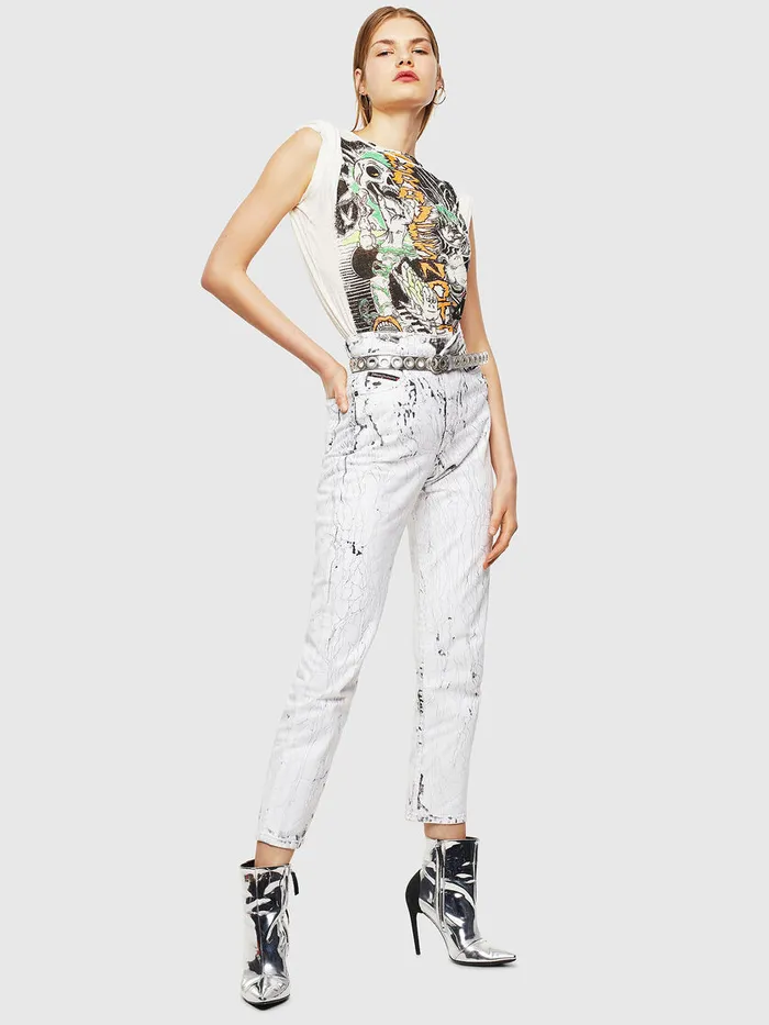 Diesel Tshirts and Tops Womens TDARIAYB White Casaul