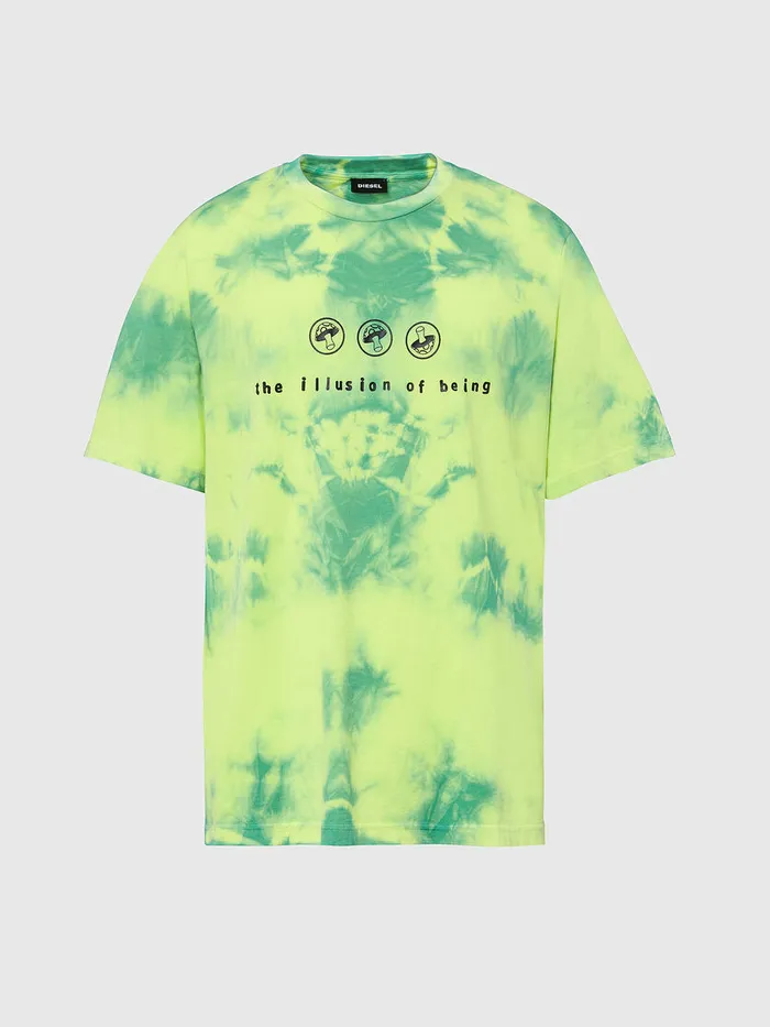 Diesel Tshirts and Tops Womens TJUSTSLITSX86 GreenYellow Popular
