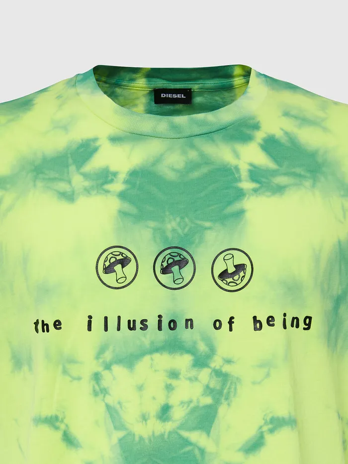 Diesel Tshirts and Tops Womens TJUSTSLITSX86 GreenYellow Popular