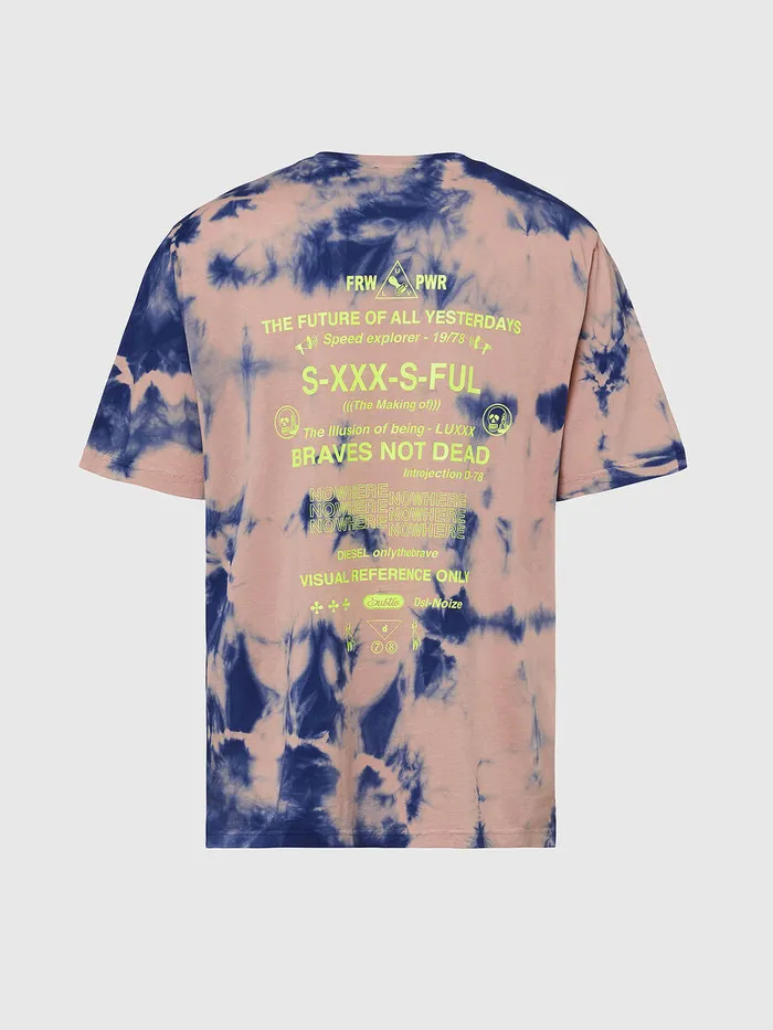 Diesel Tshirts and Tops Womens TJUSTSLITSX86 PinkBlue For Sale