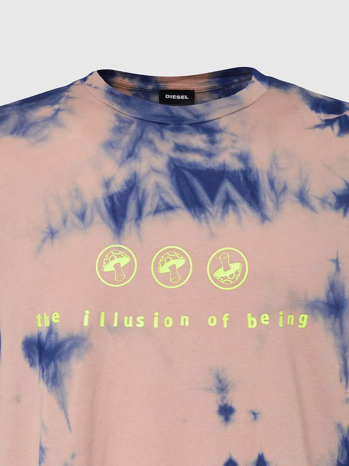 Diesel Tshirts and Tops Womens TJUSTSLITSX86 PinkBlue For Sale