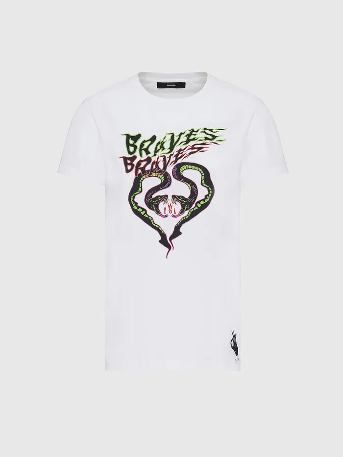 Diesel Tshirts and Tops Womens TSILYK1 White Casaul
