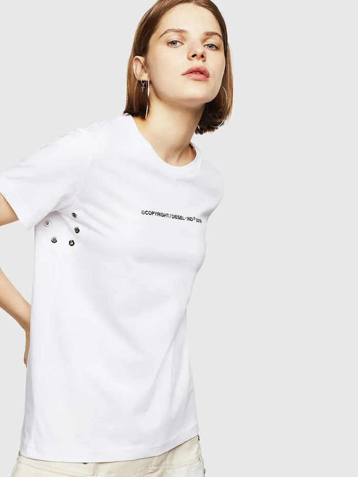 Diesel Tshirts and Tops Womens TSILYWR White Gift Ideas