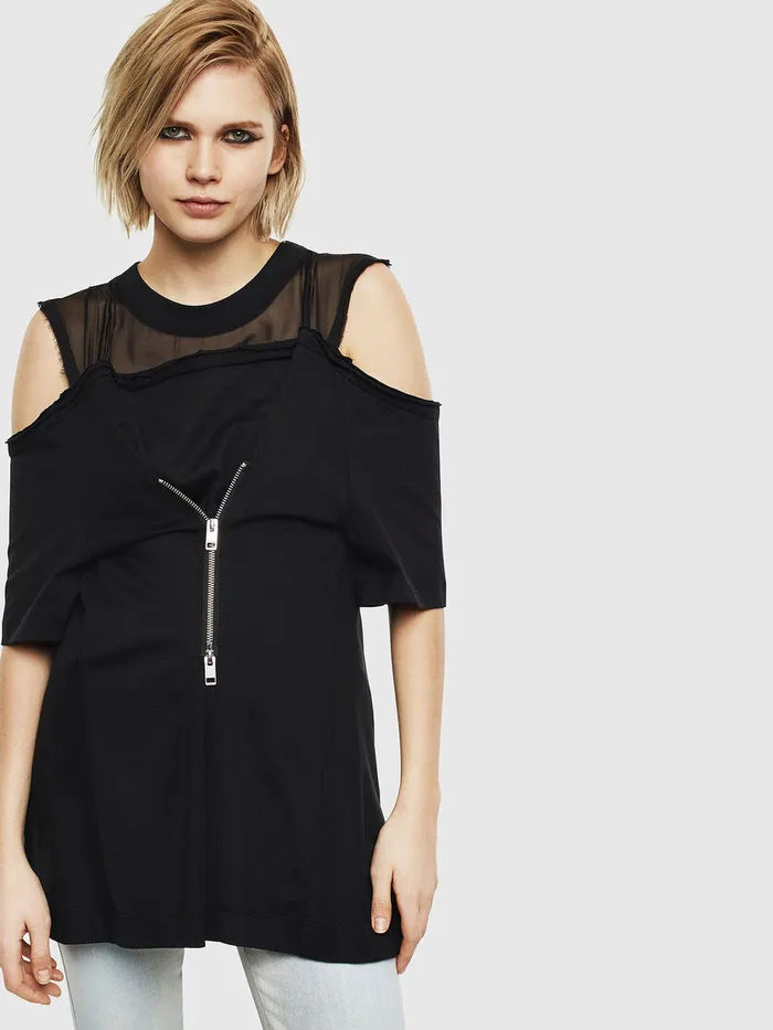 Diesel Tshirts and Tops Womens TTOPEL Black Gift for Friend