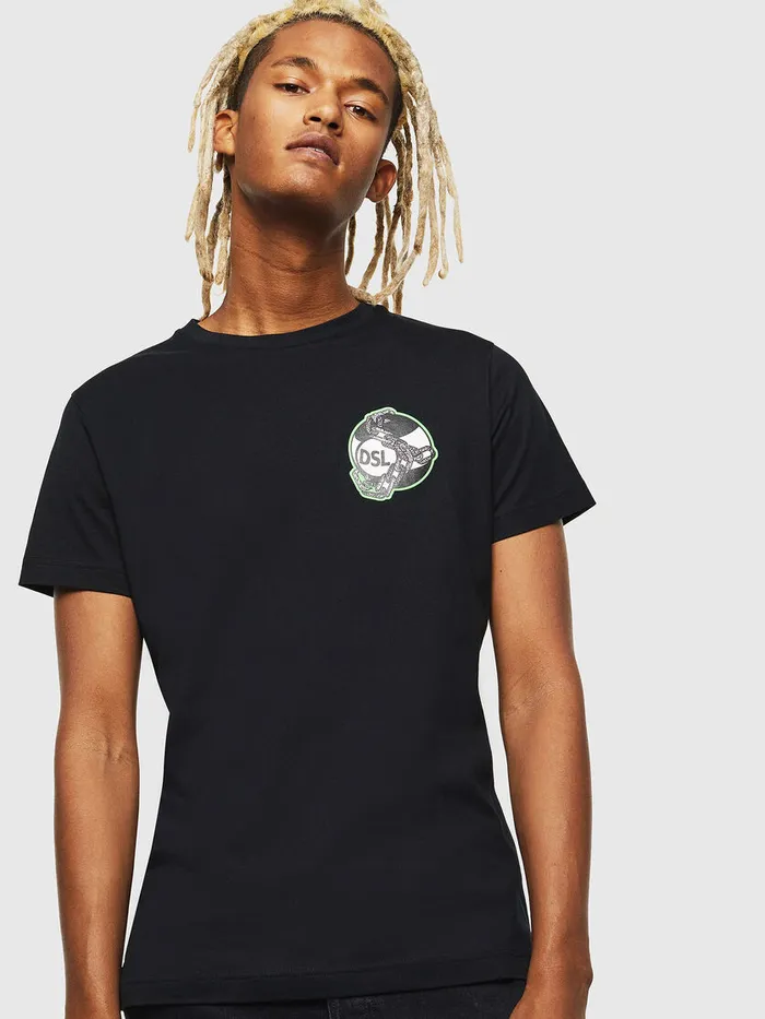 Diesel Tshirts Mens TDIEGOJ10 Black Gift 4 You