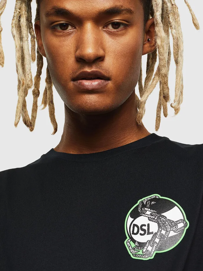 Diesel Tshirts Mens TDIEGOJ10 Black Gift 4 You