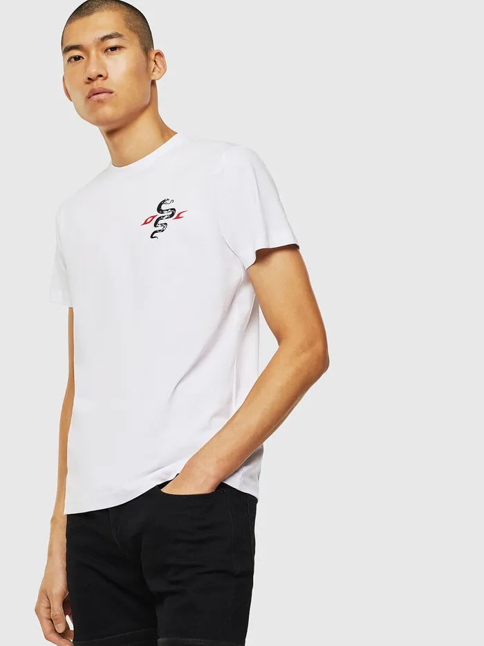 Diesel Tshirts Mens TDIEGOJ16 White Cheap On Sale