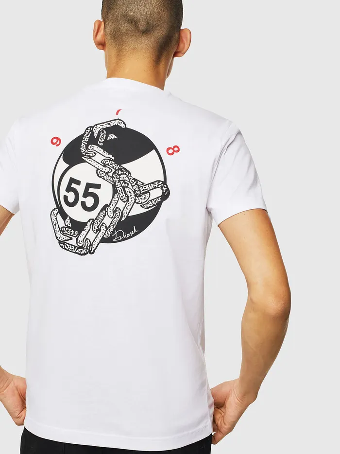 Diesel Tshirts Mens TDIEGOJ16 White Cheap On Sale