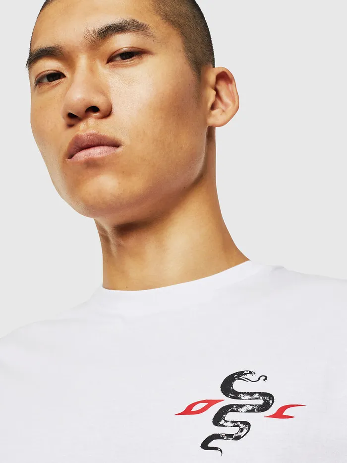 Diesel Tshirts Mens TDIEGOJ16 White Cheap On Sale
