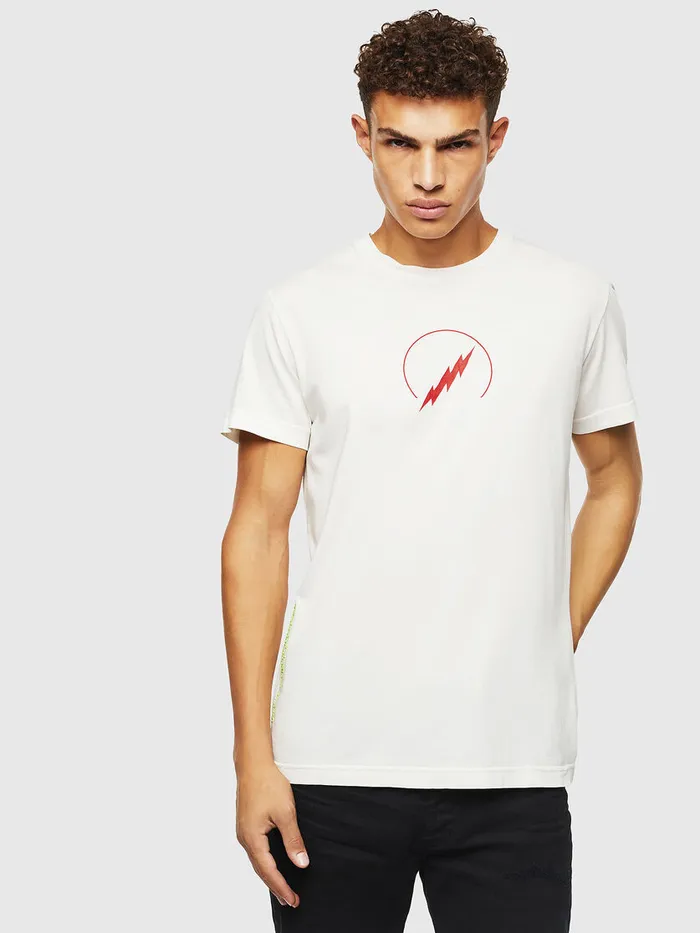 Diesel Tshirts Mens TDIEGOJ5 White Gift for Friend