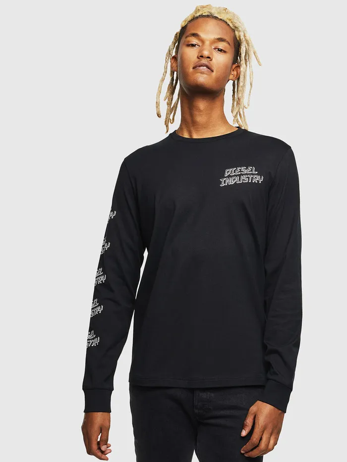 Diesel Tshirts Mens TDIEGOLSJ1 Black Casaul