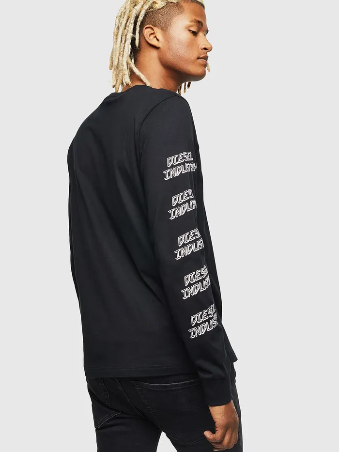 Diesel Tshirts Mens TDIEGOLSJ1 Black Casaul