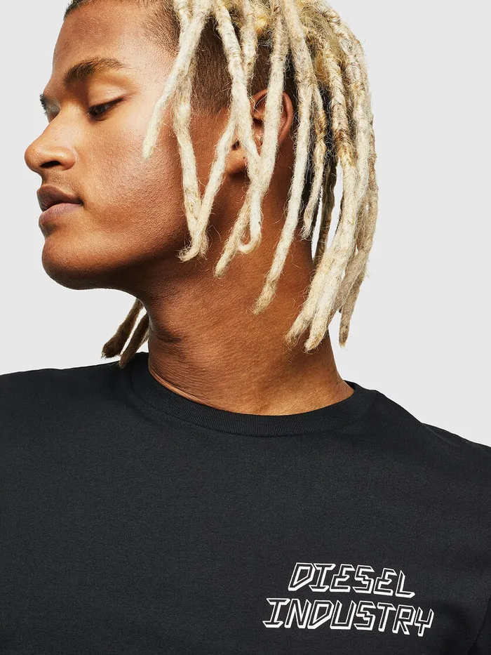 Diesel Tshirts Mens TDIEGOLSJ1 Black Casaul