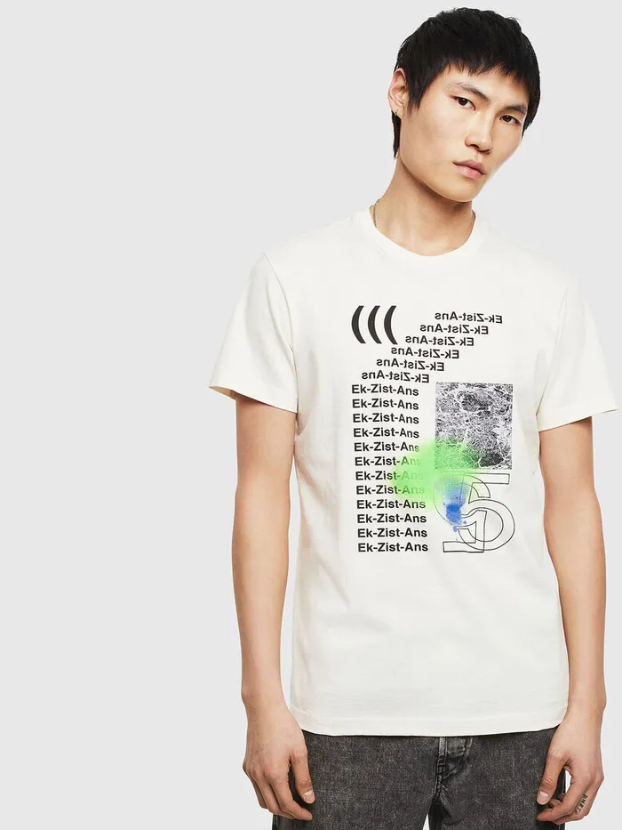 Diesel Tshirts Mens TDIEGOS11 White Popular