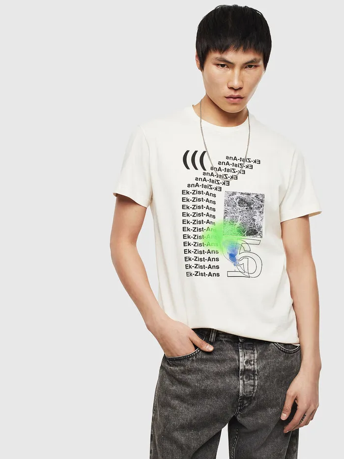 Diesel Tshirts Mens TDIEGOS11 White Popular