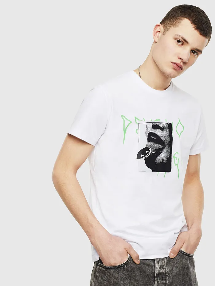 Diesel Tshirts Mens TDIEGOS12 White Online