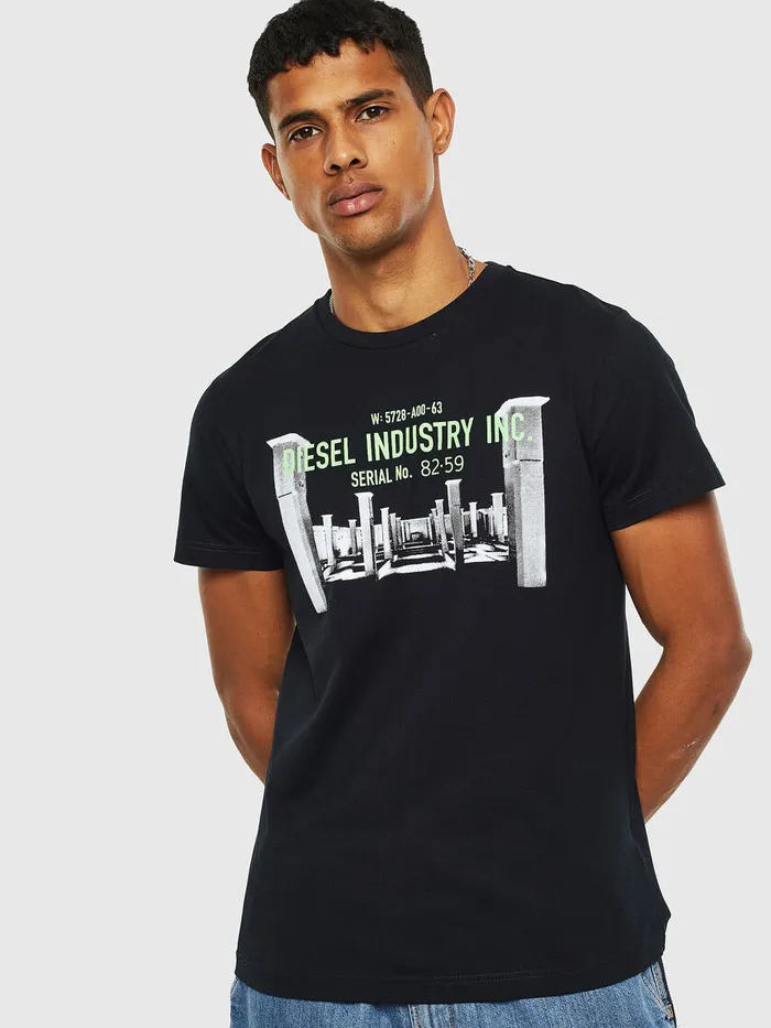 Diesel Tshirts Mens TDIEGOS13 Black Gift for Friend