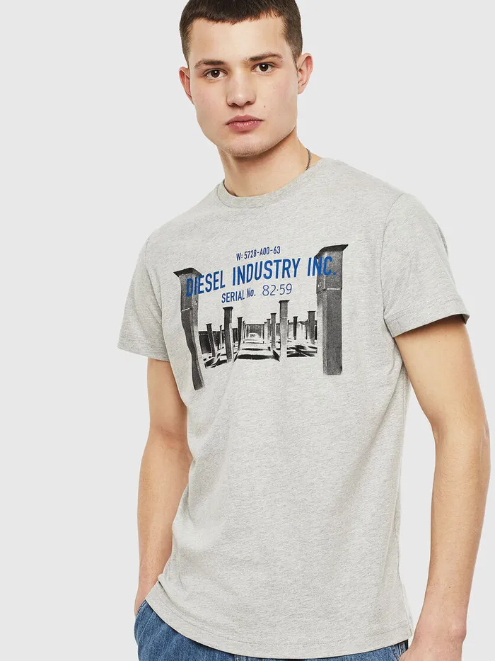 Diesel Tshirts Mens TDIEGOS13 Grey Near Me