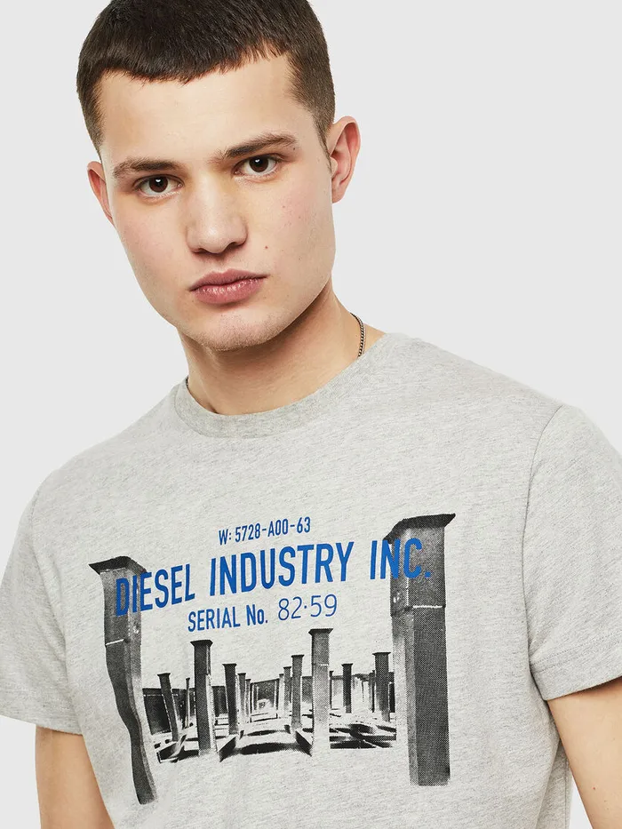 Diesel Tshirts Mens TDIEGOS13 Grey Near Me
