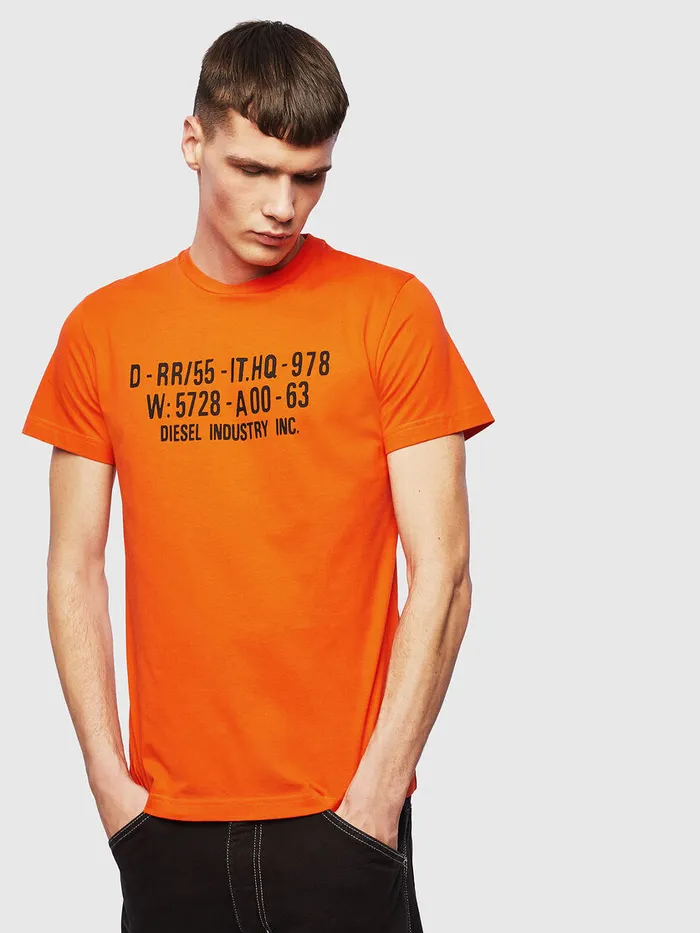 Diesel Tshirts Mens TDIEGOS2 Orange Popular