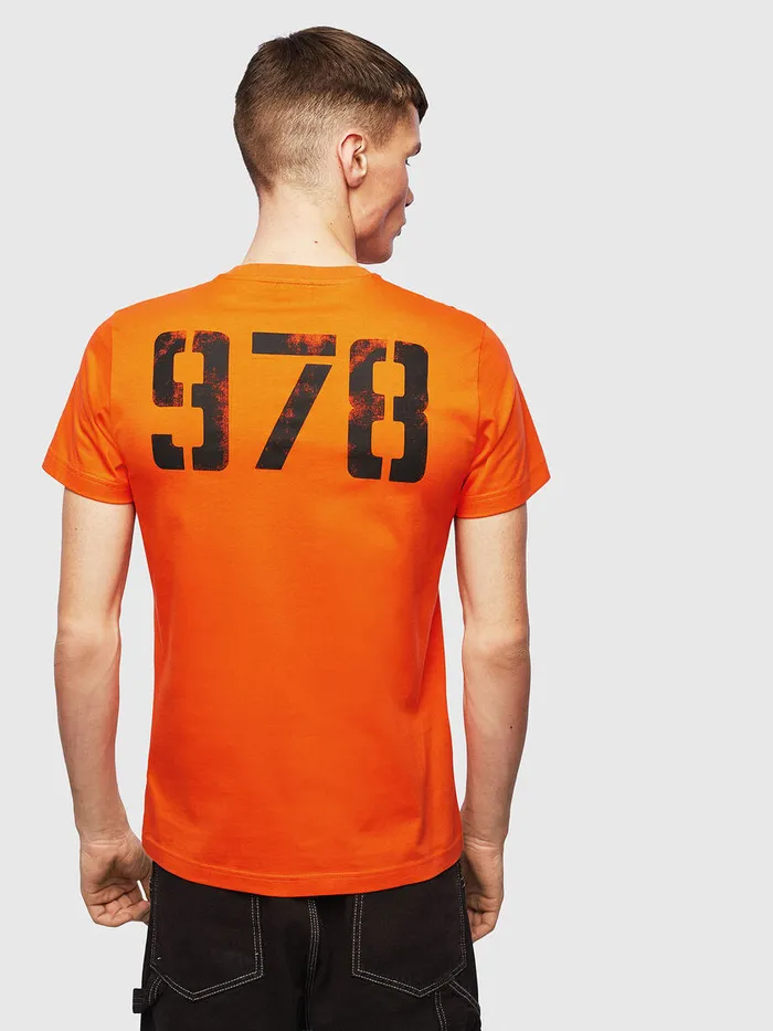 Diesel Tshirts Mens TDIEGOS2 Orange Popular