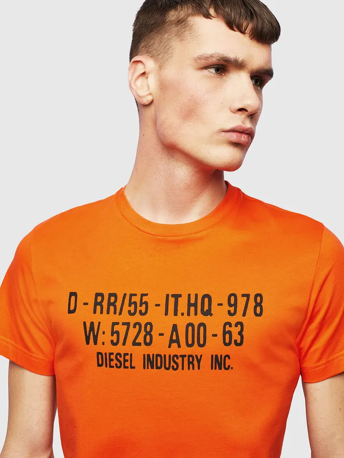 Diesel Tshirts Mens TDIEGOS2 Orange Popular