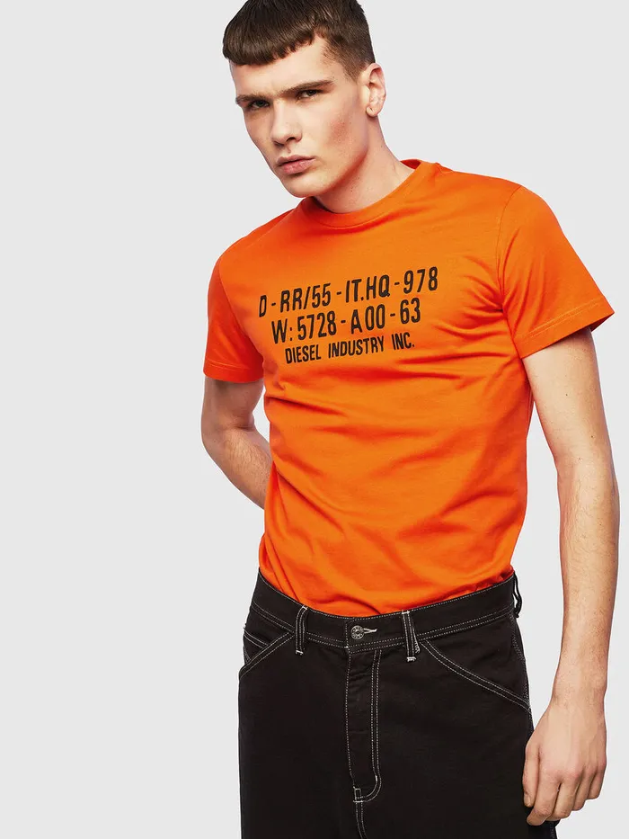 Diesel Tshirts Mens TDIEGOS2 Orange Popular
