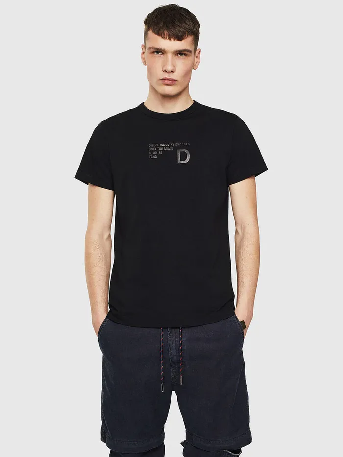 Diesel Tshirts Mens TDIEGOS5 Black Casaul