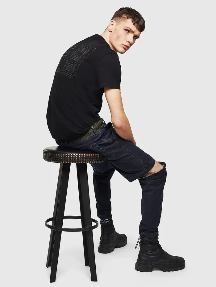 Diesel Tshirts Mens TDIEGOS5 Black Casaul