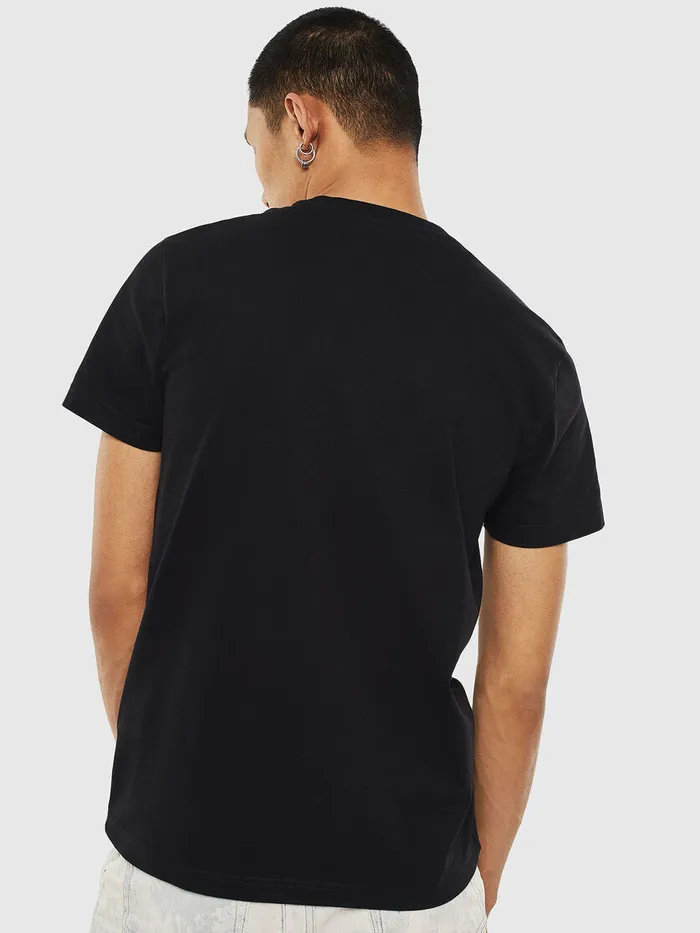 Diesel Tshirts Mens TDIEGOS7 BlackOrange On Sale