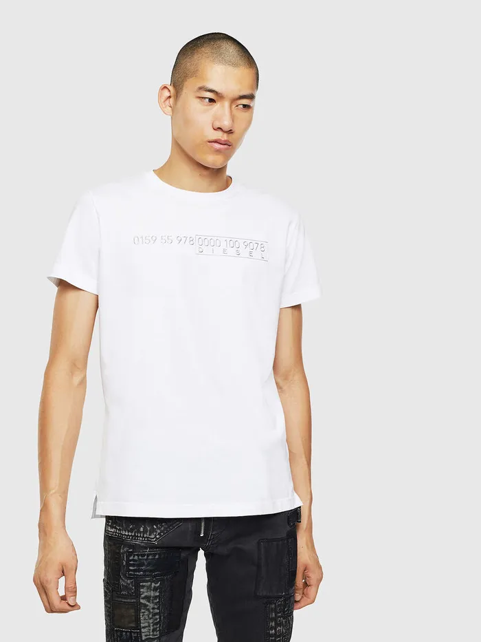 Diesel Tshirts Mens TDIEGOSLITSJ6 White Online
