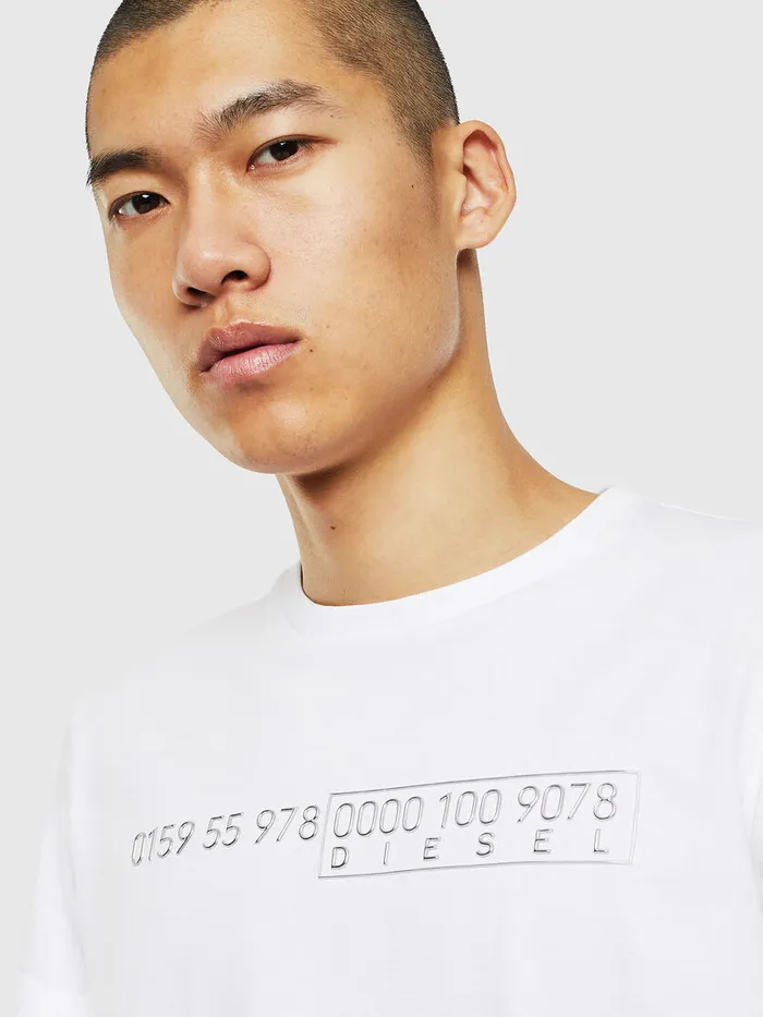 Diesel Tshirts Mens TDIEGOSLITSJ6 White Online