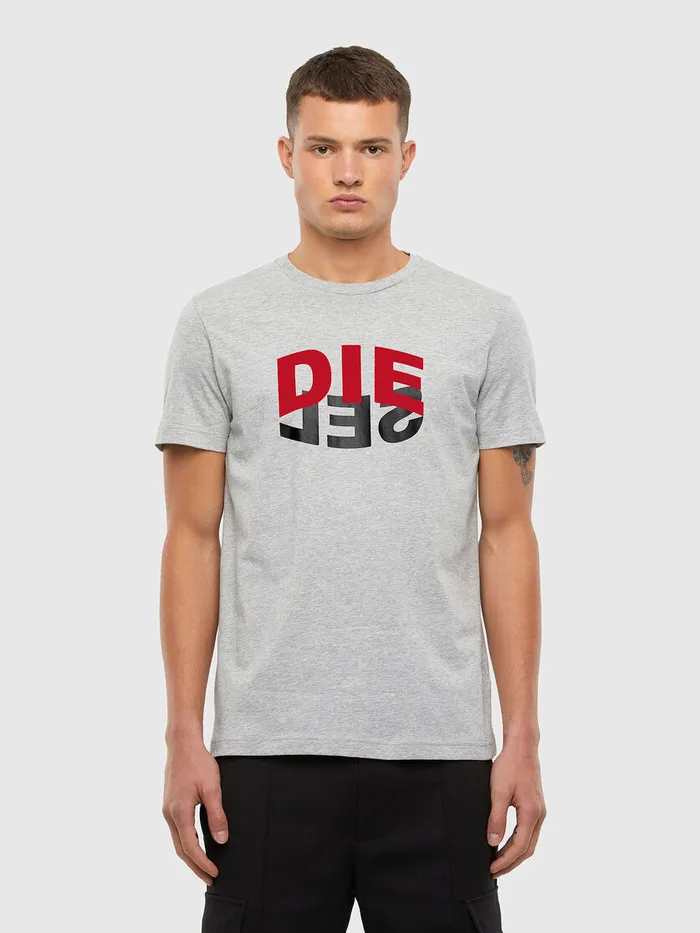 Diesel Tshirts Mens TDIEGOSN22 Light Grey Gift 4 You
