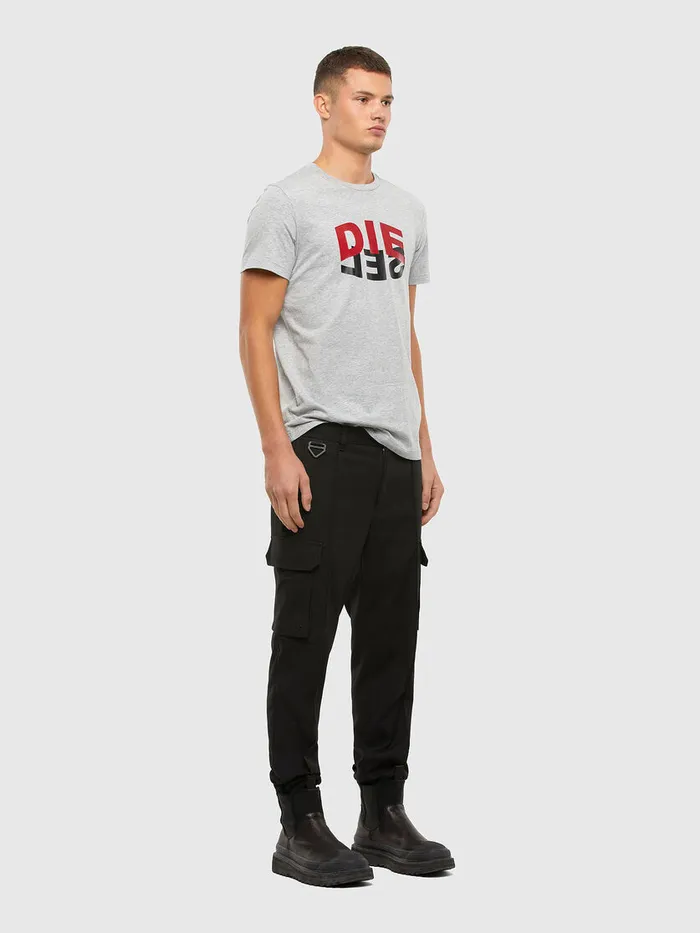 Diesel Tshirts Mens TDIEGOSN22 Light Grey Gift 4 You