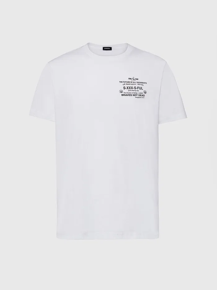 Diesel Tshirts Mens TDIEGOSX44 White Gift for Friend