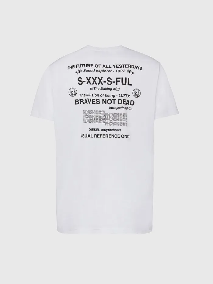 Diesel Tshirts Mens TDIEGOSX44 White Gift for Friend