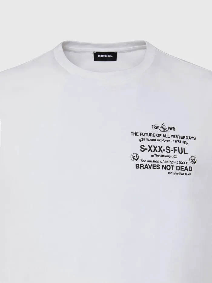 Diesel Tshirts Mens TDIEGOSX44 White Gift for Friend