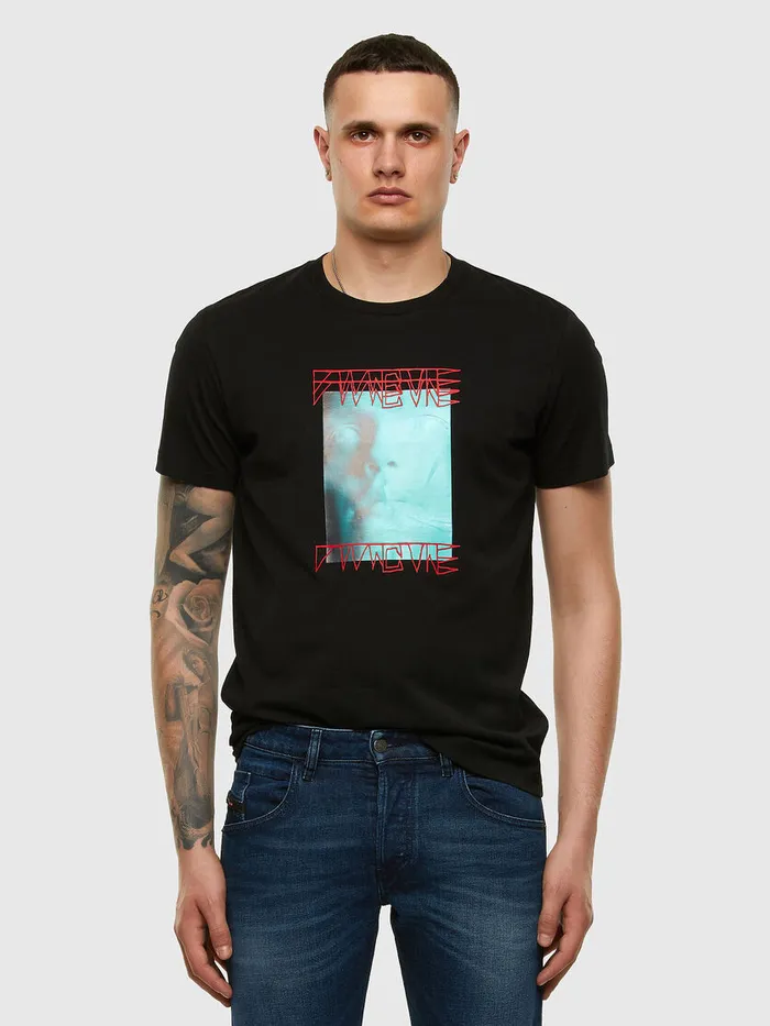 Diesel Tshirts Mens TDIEGOSX47 Black Cheap On Sale