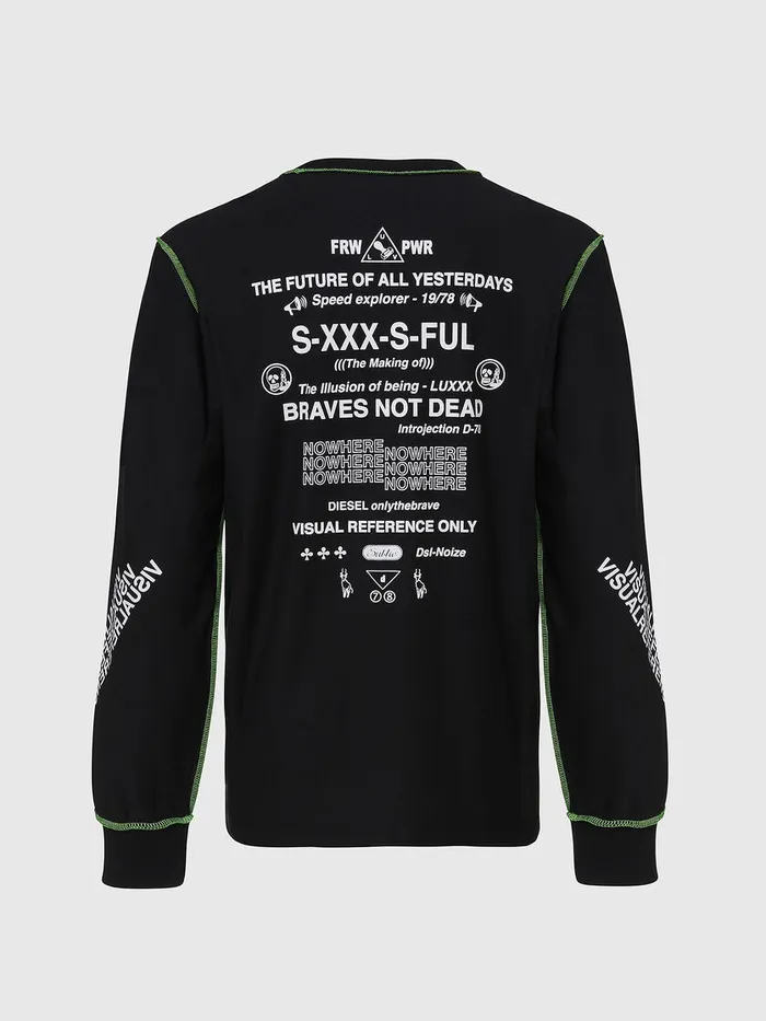 Diesel Tshirts Mens TJUSEAMLS Black Gift 4 You