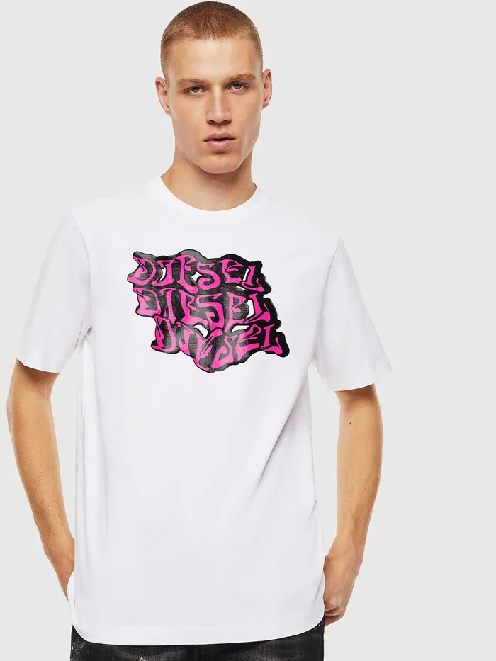 Diesel Tshirts Mens TJUSTJ20 White Gift 4 You